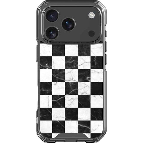 Checkered Marble iPhone 18 Pro Clear Case