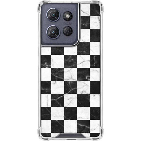 Checkered Marble Moto G 5G (2025) Clear Case