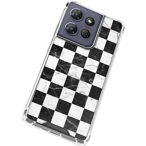 Checkered Marble Moto G 5G (2025) Clear Case