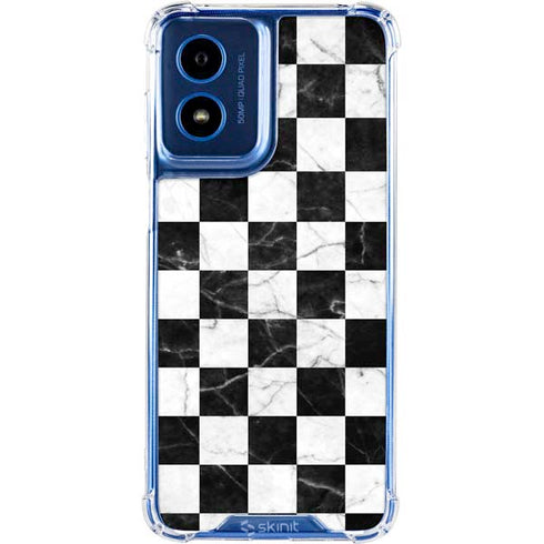 Checkered Marble Moto G 5G (2024) Clear Case