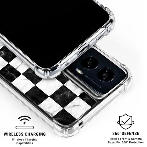 Checkered Marble Moto G Power 5G (2024) Clear Case