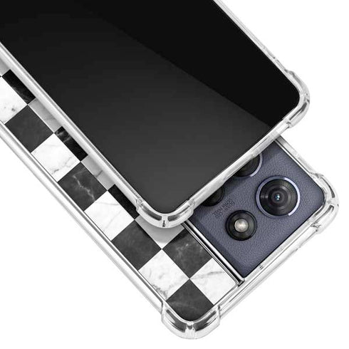 Checkered Marble Moto G Power 5G (2025) Clear Case