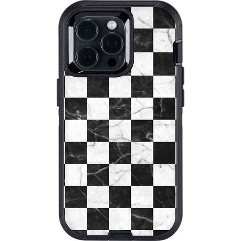 Checkered Marble Otterbox Defender iPhone Skin