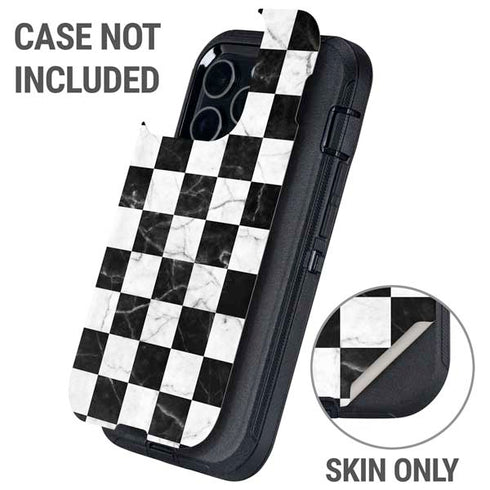 Checkered Marble Otterbox Defender iPhone Skin