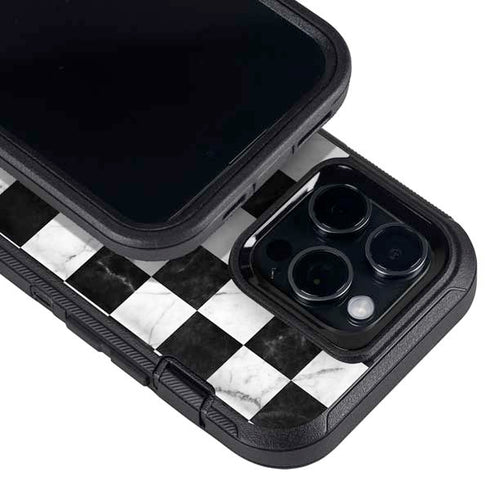 Checkered Marble Otterbox Defender iPhone Skin
