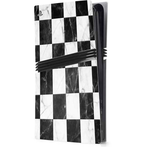 Checkered Marble PS5 Pro Console Skin