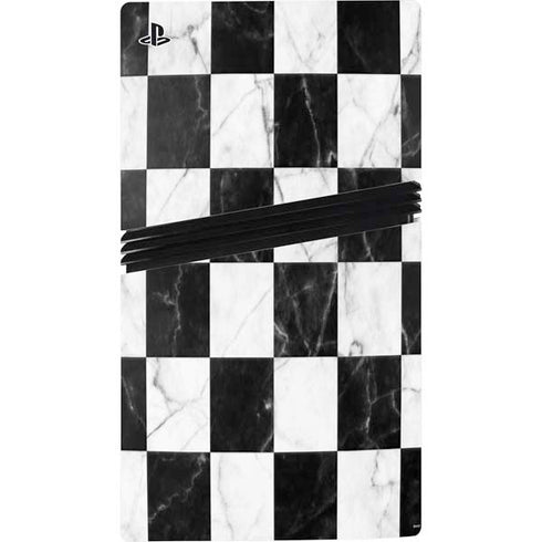 Checkered Marble PS5 Pro Disk Bundle Skin