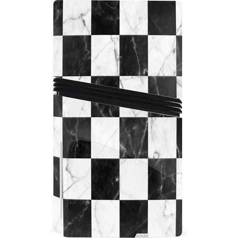 Checkered Marble PS5 Pro Disk Bundle Skin