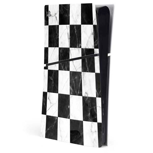 Checkered Marble PS5 Slim Digital Edition Console Skin
