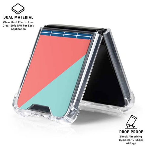Checkered Split Galaxy Z Flip6 Clear Case