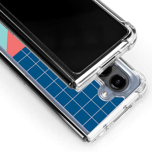 Checkered Split Galaxy Z Fold5 5G Clear Case