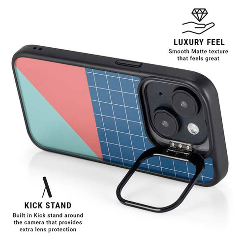 Checkered Split iPhone 15 Kickstand Case