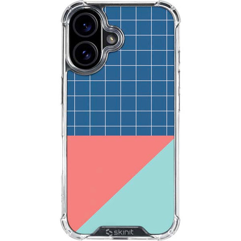 Checkered Split iPhone 16 Plus Clear Case