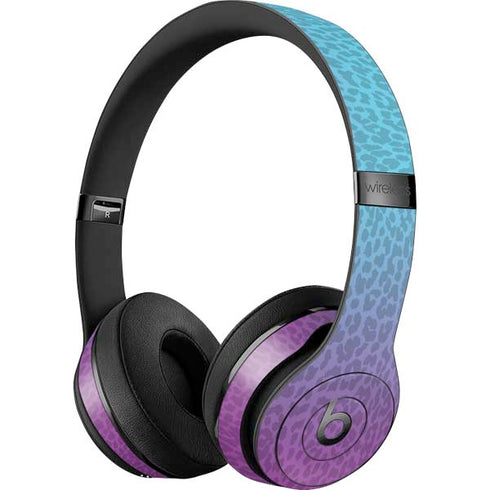 Cheetah Print Purple and Blue Beats Solo 3 Wireless Skin