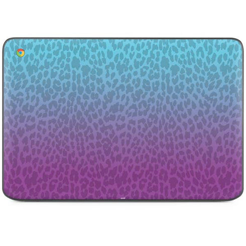 Cheetah Print Purple and Blue HP Chromebook Skin
