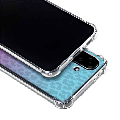 Cheetah Print Purple and Blue Galaxy A36 5G Clear Case
