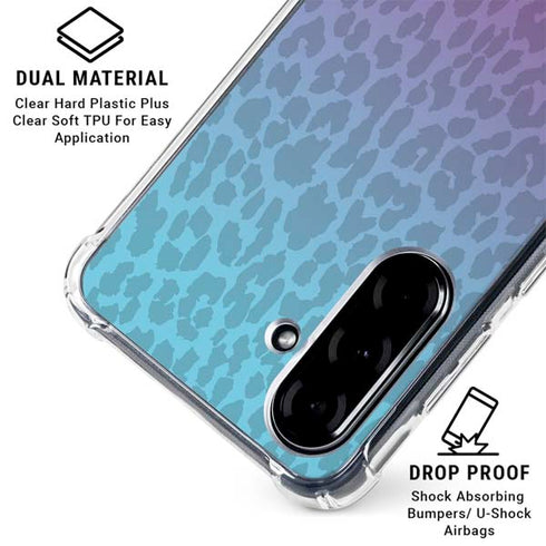 Cheetah Print Purple and Blue Galaxy A36 5G Clear Case