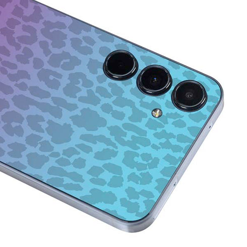 Cheetah Print Purple and Blue Galaxy A55 5G Skin
