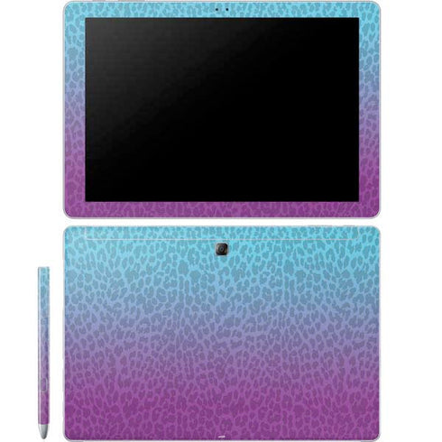 Cheetah Print Purple and Blue Galaxy Book 12in Skin