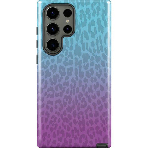 Cheetah Print Purple and Blue Galaxy S23 Ultra Pro Case