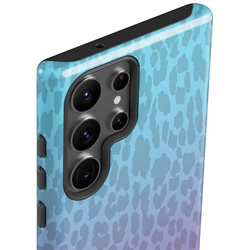 Cheetah Print Purple and Blue Galaxy S23 Ultra Pro Case