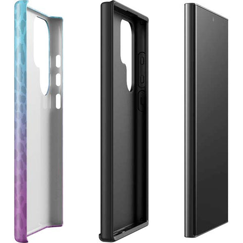 Cheetah Print Purple and Blue Galaxy S23 Ultra Pro Case