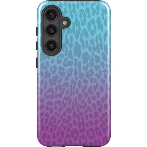 Cheetah Print Purple and Blue Galaxy S25 Impact Case