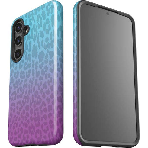 Cheetah Print Purple and Blue Galaxy S25 Impact Case