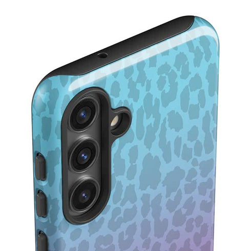 Cheetah Print Purple and Blue Galaxy S25 Plus Impact Case