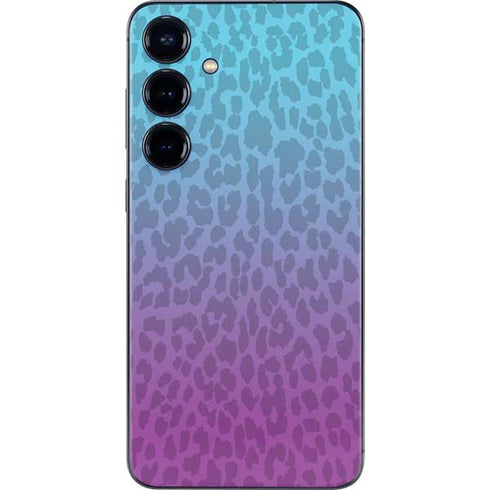 Cheetah Print Purple and Blue Galaxy S24 Plus Skin