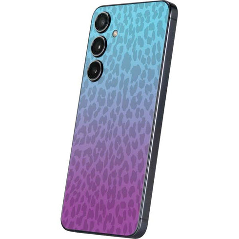 Cheetah Print Purple and Blue Galaxy S24 Plus Skin
