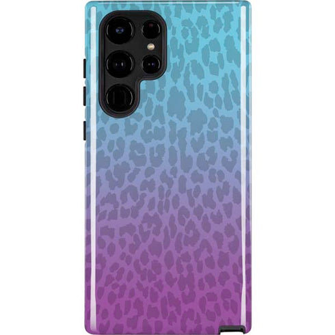 Cheetah Print Purple and Blue Galaxy S25 Ultra Impact Case
