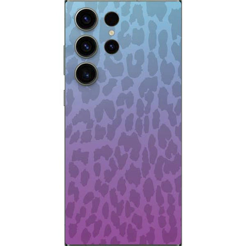 Cheetah Print Purple and Blue Galaxy S24 Ultra Skin