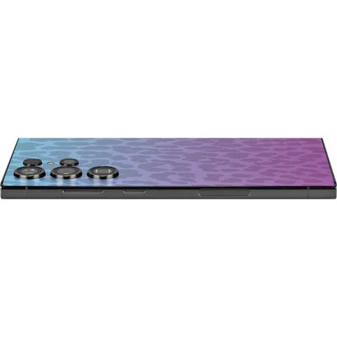 Cheetah Print Purple and Blue Galaxy S25 Ultra Skin