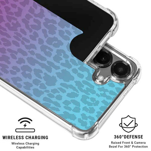 Cheetah Print Purple and Blue Galaxy S26 Clear Case