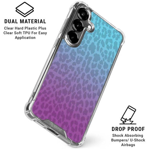 Cheetah Print Purple and Blue Galaxy S26 Clear Case