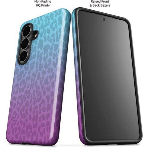Cheetah Print Purple and Blue Galaxy S26 Impact Case