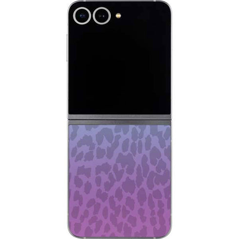 Cheetah Print Purple and Blue Galaxy Z Flip6 Skin