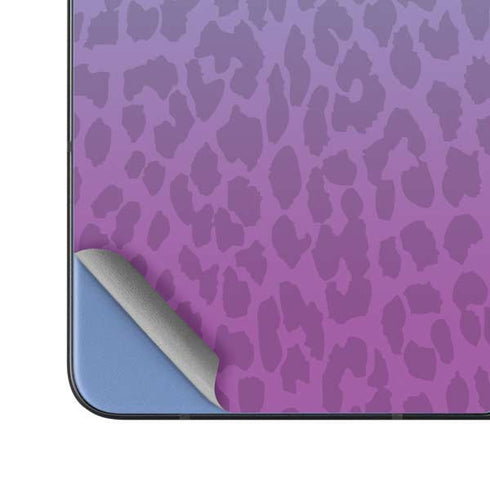 Cheetah Print Purple and Blue Galaxy Z Fold5 5G Skin