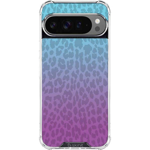 Cheetah Print Purple and Blue Google Pixel 10 Pro XL Clear Case