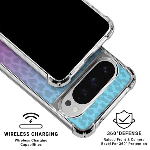 Cheetah Print Purple and Blue Google Pixel 10 Pro XL Clear Case