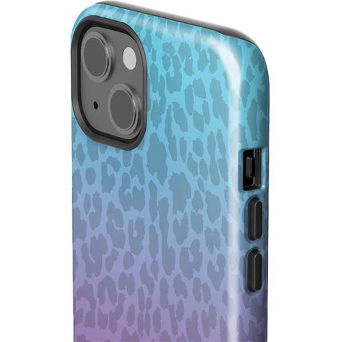 Cheetah Print Purple and Blue iPhone 15 Impact Case