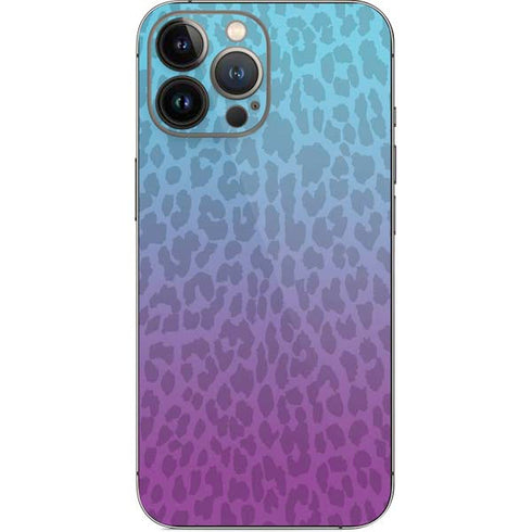 Cheetah Print Purple and Blue iPhone 15 Pro Max Skin