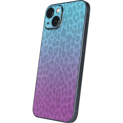 Cheetah Print Purple and Blue iPhone 15 Skin