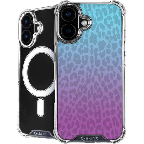 Cheetah Print Purple and Blue iPhone 16 Plus MagSafe Case