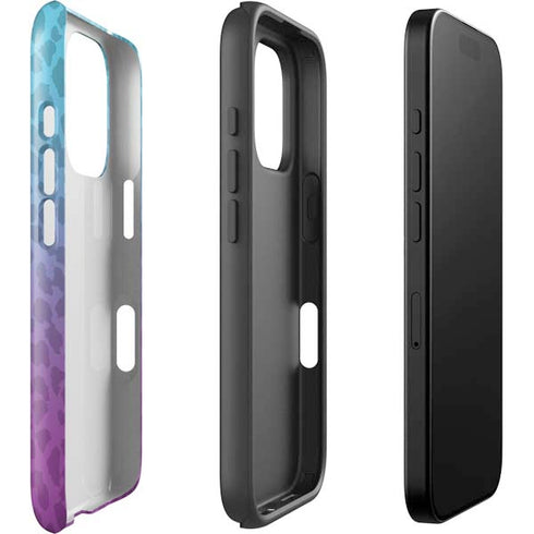 Cheetah Print Purple and Blue iPhone 16 Pro Impact Case