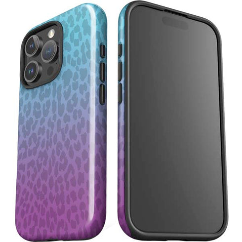 Cheetah Print Purple and Blue iPhone 16 Pro Impact Case