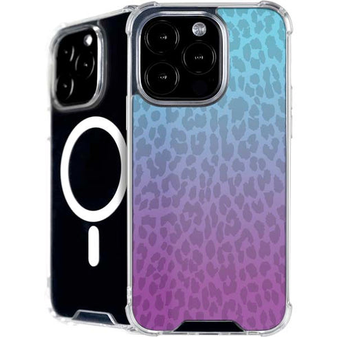 Cheetah Print Purple and Blue iPhone 16 Pro Max MagSafe Case