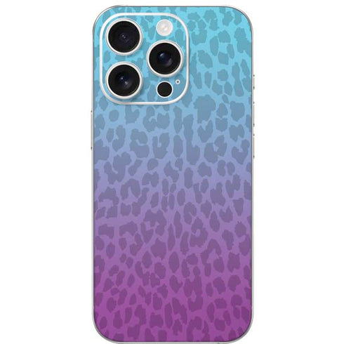 Cheetah Print Purple and Blue iPhone 16 Pro Skin