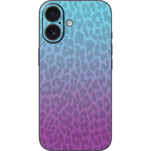 Cheetah Print Purple and Blue iPhone 16 Skin